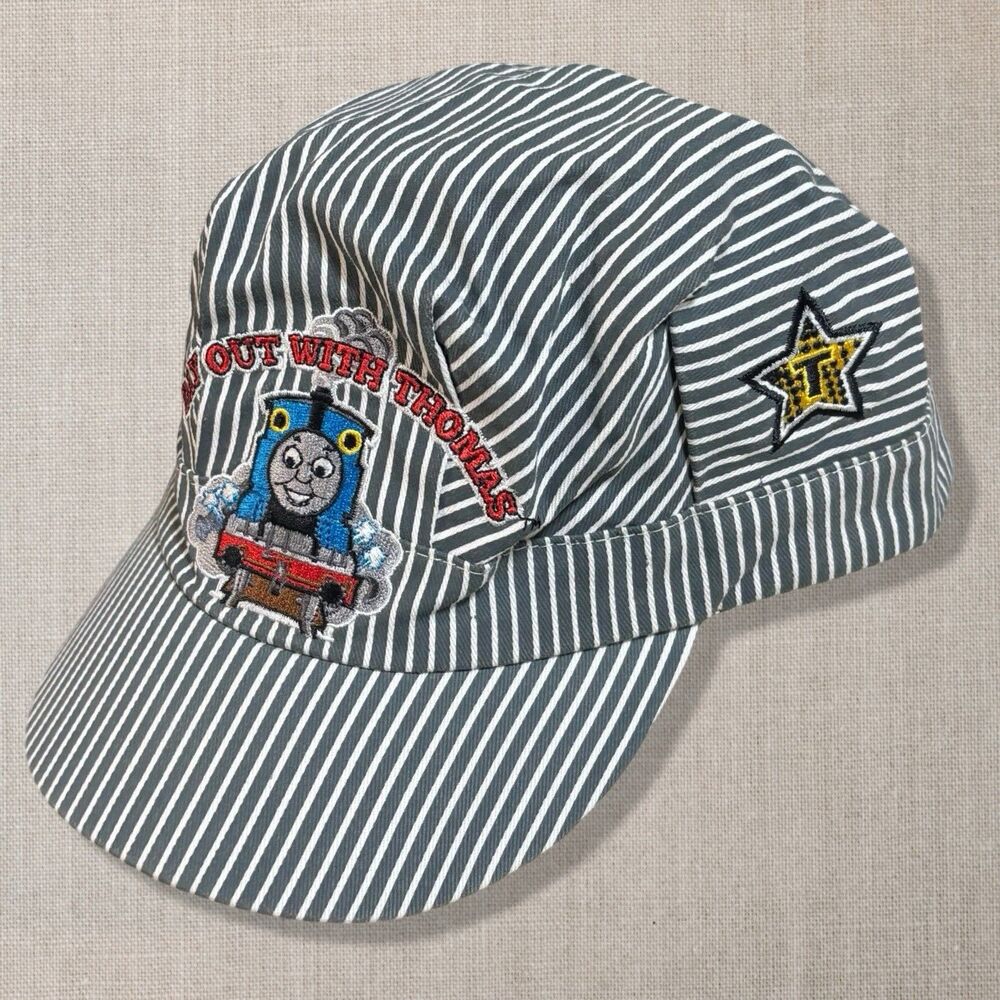 Thomas & Friends Day Out With Thomas Train Engineer Hat Cap 2008 Kids Pinstripe